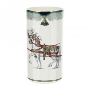 HERVIT - Vaso porcellana decoro Lipizzani, 28377
