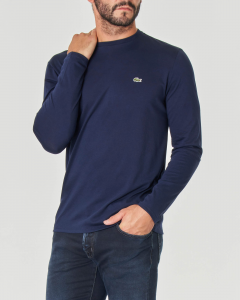 T-shirt blu manica lunga in pima cotton