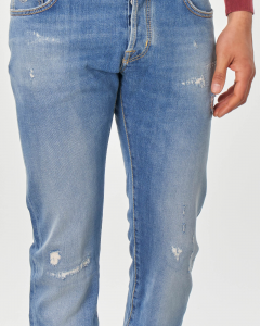 Jeans 622 lavaggio chiaro super stone washed in cotone stretch con rotture e abrasioni