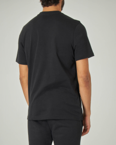 T-shirt nera in jersey con logo Trifoglio grande davanti
