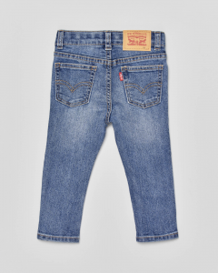 Jeans in cotone stretch lavaggio medio stone washed con abrasioni 6-36 mesi