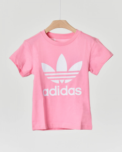 T-shirt rosa mezza manica con logo Trifoglio 4-8 anni