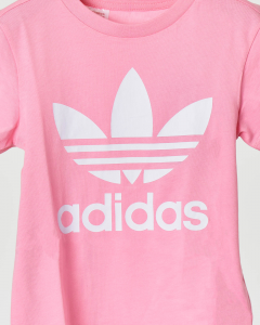 T-shirt rosa mezza manica con logo Trifoglio 4-8 anni
