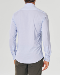 Camicia azzurra Shirt Oxford Jacquard in tessuto tecnico stretch micro fantasia