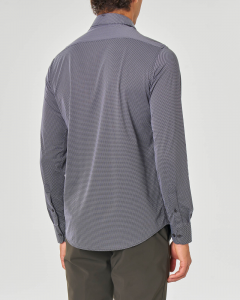 Camicia Shirt Oxford Jacquard in tessuto tecnico stretch micro fantasia nera e grigia
