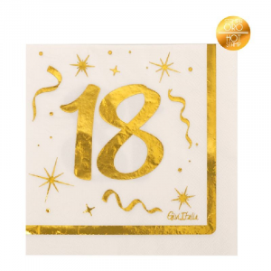 Piatti di carta esagonali 23 cm 18 Anni Bianco Chic 8pz Cancelleria Party  Papiro Ercolano