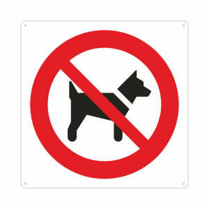 Cartello con simbolo vietato l'accesso ai cani