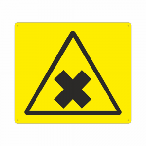Cartello con simbolo pericolo sostanze nocive o irritanti