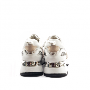 Sneakers con zeppa bianche/platino Keys