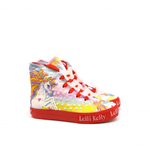 Sneaker alta fantasia unicorno/rosso Lelli Kelly