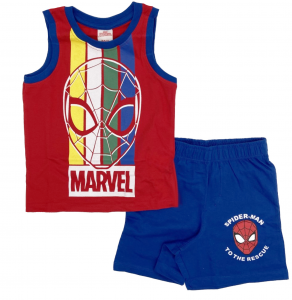 Completo Spiderman Canottiera con pantaloncini da 3 a 7 anni