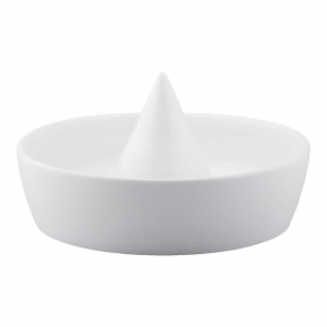 Portaoggetti centrotavola portafrutta Sombrero B in ceramica bianca