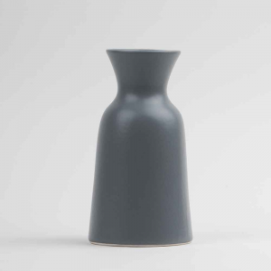 Vase carafe 1L in grey matt ceramic handcrafted in Faenza