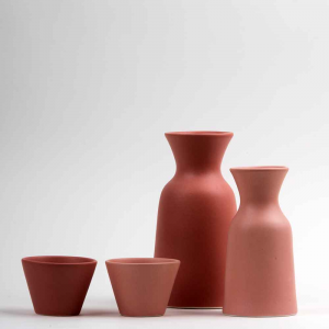 Vaso caraffa 0,5L in ceramica opaca rosa made in Faenza 