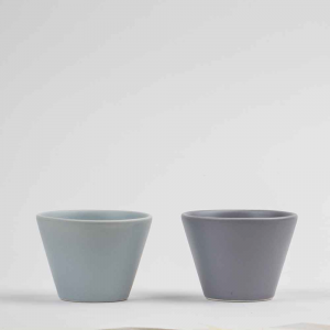 2pcs cups in grey matt ceramic handcrafted in Faenza