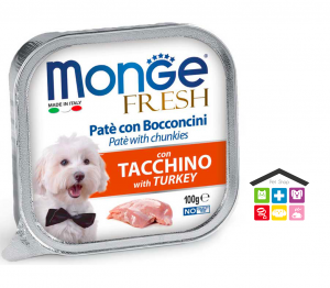 Monge fresh Paté e Bocconcini con Tacchino 0,100g