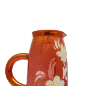 Brocca in ceramica di Faenza con disegno floreale
