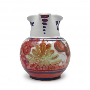 Brocca tradizionale in ceramica di Faenza con disegno floreale