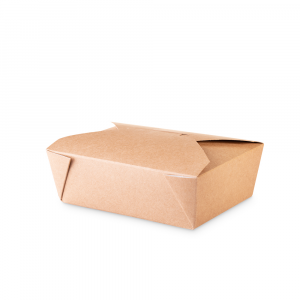Lunch box 1600 ml  in cartoncino bio - 20x14x6,5cm avana - Main view - small