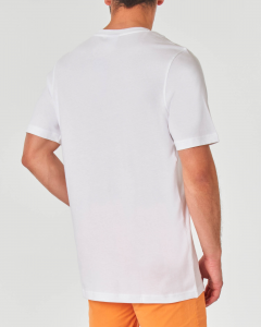 T-shirt bianca in jersey con logo Trifoglio arancio davanti