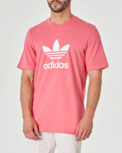 T-shirt rosa in jersey con logo Trifoglio grande davanti