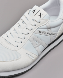 Sneakers bianco avorio con logo AX bianco tono su tono