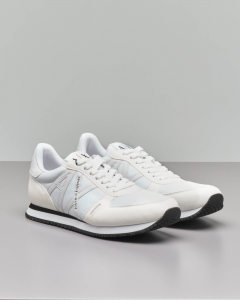 Sneakers bianco avorio con logo AX bianco tono su tono