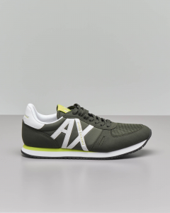 Sneakers verde militare con logo AX bianco