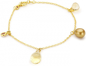 Bracciale donna Morellato Gold. Oro 375, pietre naturali, perla di fiume.