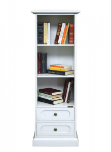 Space saving bookcase with 2 drawers 