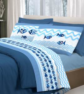 FISH - Bed Sheet Set, Blue