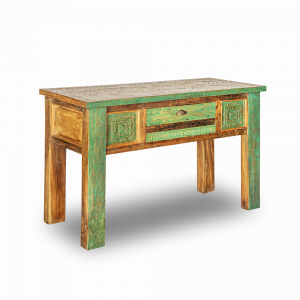 Consolle in legno di teak balinese green con cassetto centrale #1106ID750