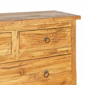 Cassettiera in legno di teak 5 cassetti naturale #1072ID850