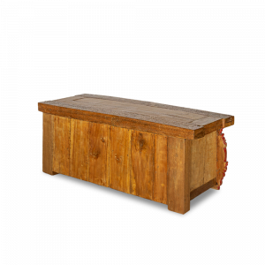 Porta TV in legno di teak con recuperi laterali frame vecchi palazzi