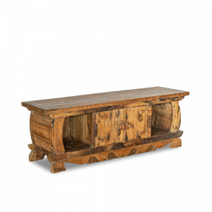 Porta tv in legno di teak con scomparto centrale
