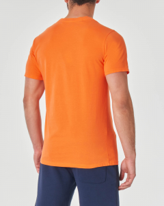 T-shirt arancione mezza manica in puro cotone