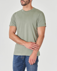 T-shirt verde salvia mezza manica in puro cotone