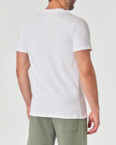 T-shirt bianca mezza manica con stampa asterischi