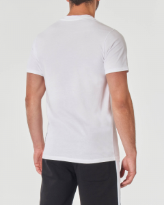 T-shirt bianca mezza manica con taschino in puro cotone