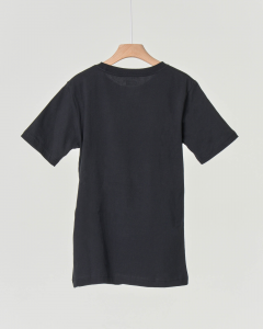 T-shirt nera mezza manica con logo batwing piccolo 10-16 anni