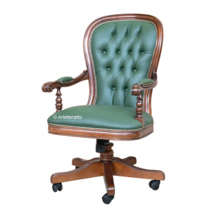 Upholstered swivel armchair for office Timeless