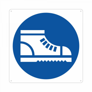 Cartello pittogramma obbligo uso calzature di sicurezza M008