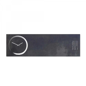 Orologio/lavagna magnetica da parete S-Enso in ferro nero vintage orizzontale 30x100