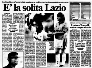1996-97 Lazio Maglia Match Worn vs Salernitana #15 Marcolin 