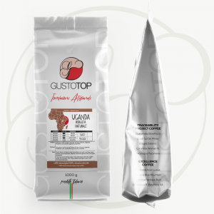 Caffè monorigine Uganda Robusta Naturale confezioni da 250gr e 1kg in Grani, Macinato moka, filtro, espresso e V60