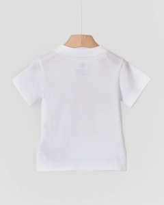 T-shirt bianca mezza manica con logo Trifoglio rosa 12-48 mesi