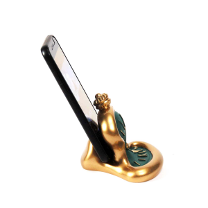 Porta telefono cellulare Orologio da tavolo resina oro verde opaca Made in Italy