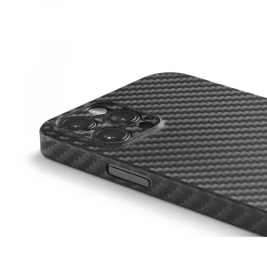 Aiino Skin Custodia per iPhone 12 Pro Max effetto fibra di carbonio 
