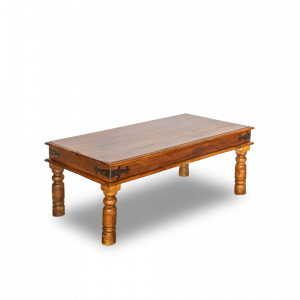 Tavolino da salotto in legno di sheesham finitura marrone rossiccia