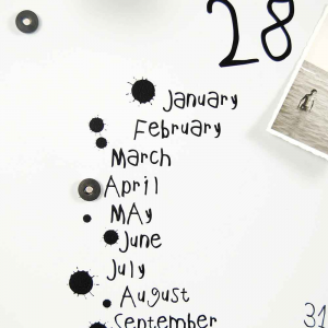 Calendario e organizer decorativo da muro Krok3 bianco 30x100 cm